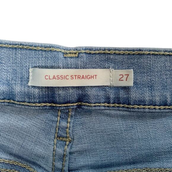 Levis Classic Straight Jeans Blue Stretchy Denim Women's 27 - Picture 7 of 10